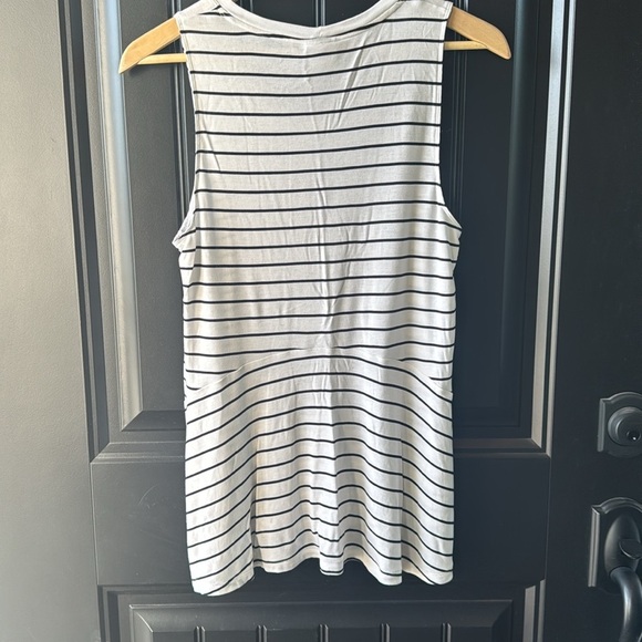 Cabi ATC BBQ Tank Top.  Flowy.  White with black stripes.  Women’s size small. - Picture 6 of 7
